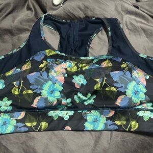Jessica Simpson Blue Floral Sports Bra